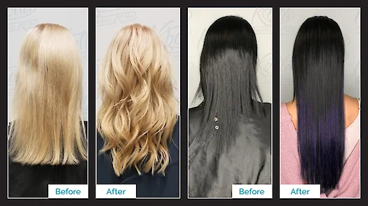 Before & After Hair Extensions With Color