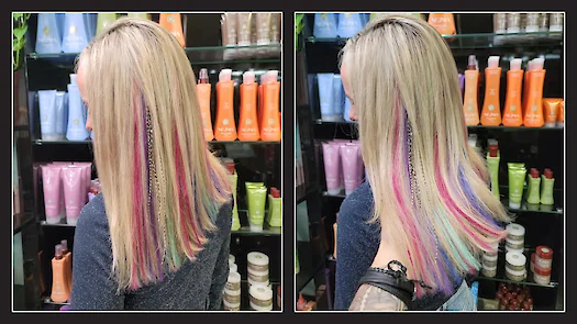 Feather & Bright Punky Color Extensions, Full-Head Iced Beige Hilight w/ Soft Layers